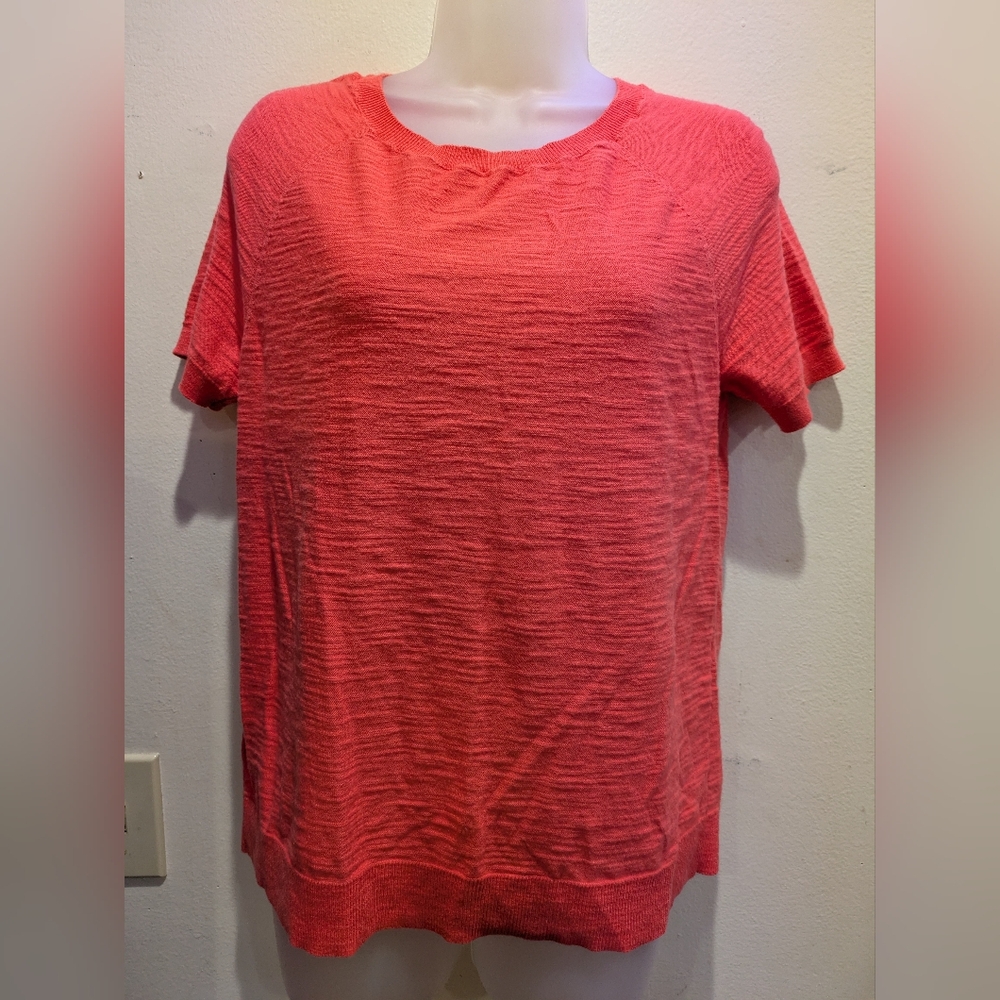 LOFT Vibrant Coral Short Sleeve Tee Size M